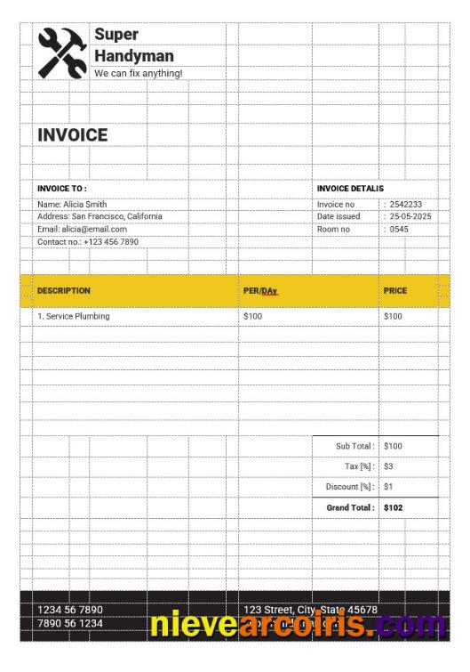 Handyman Services Invoice